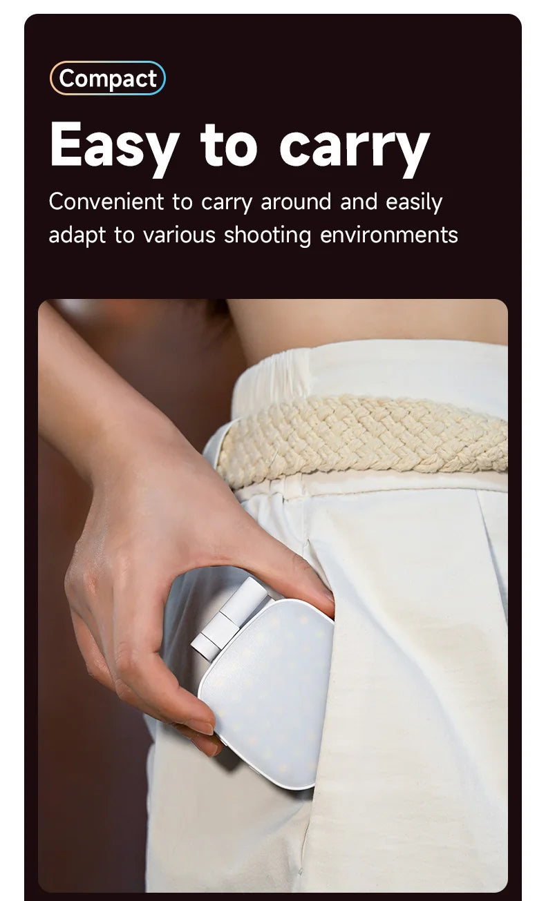 360° Rotation Magnetic Phone Selfie Light with Makeup Mirror