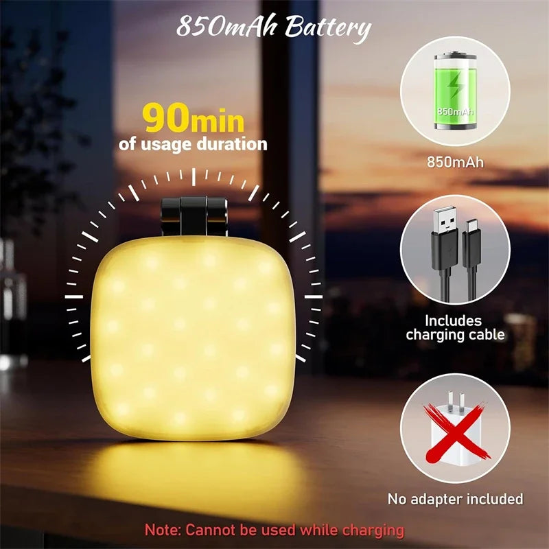 360° Rotation Magnetic Phone Selfie Light with Makeup Mirror