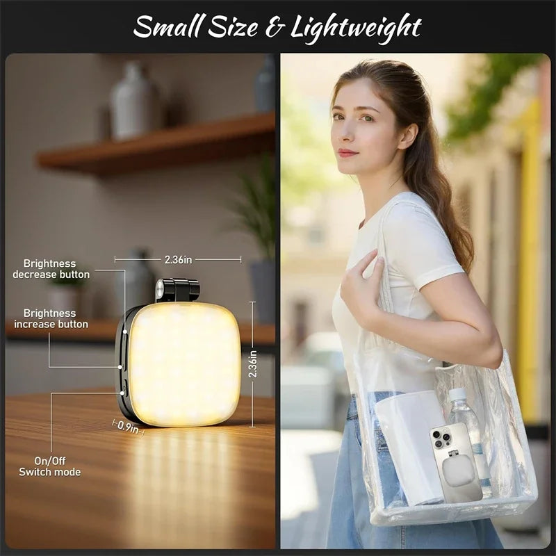 360° Rotation Magnetic Phone Selfie Light with Makeup Mirror