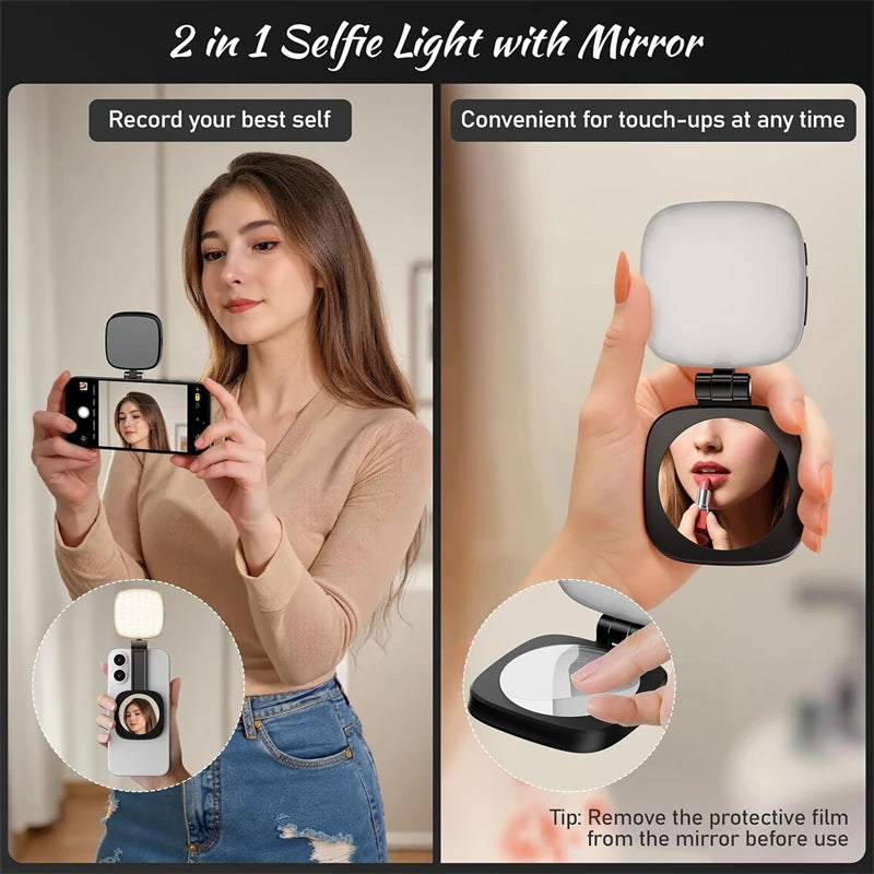Load video: Magnetic Selfie Light and Mirror