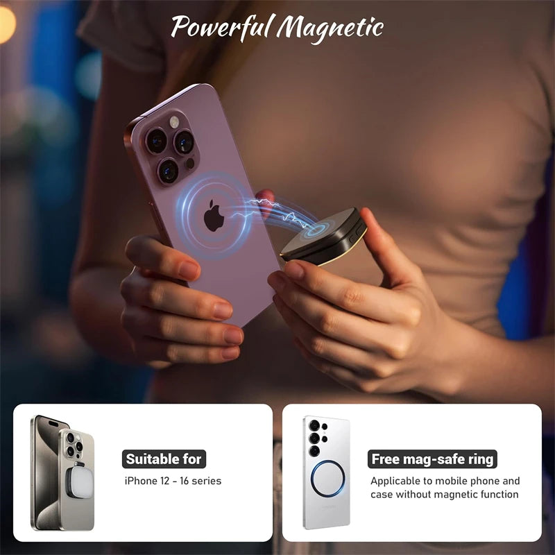 360° Rotation Magnetic Phone Selfie Light with Makeup Mirror