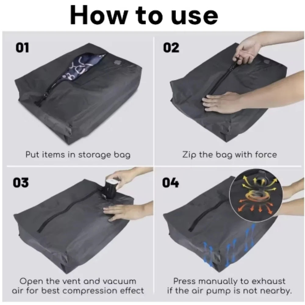 Vacuum Travel Bags with Pum