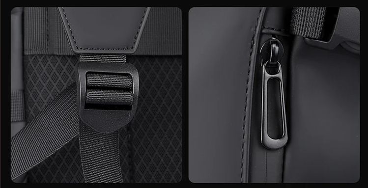 Roll Top Waterproof PU Leather BackPack