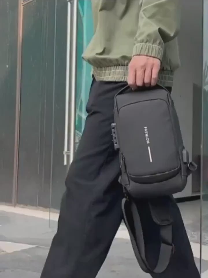 Load video: NEW Fashion Men&#39;s Chest Bag